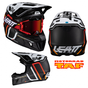 Leatt Helm Kit Moto 9.5 Carbon Weiß Crosshelm '25 